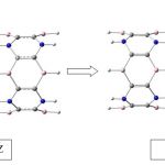 Fig. 1- Optimized structures of pristine ZZ-3 (4, 0) BC2N nanotube and the complex of ZZ-3 (4, 0)/(CH2)6 as an [2+1] cycloaddition product.
