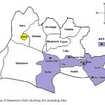 Figure 1 Map of Nasarawa State showing the sampling sites